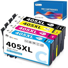 OINKWERE 405XL drukas kasetne, kas saderīga ar Epson 405 XL multipaku Workforce Pro WF-3820 WF-3825 WF-4820 WF-4825 Workforce WF-7310 WF-7830 WF-7835 WF-7840 printerim (4 eksemplāru iepakojums)