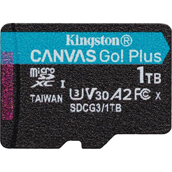 Kingston Canvas Go! Plus microSD Memory Card Class 10, UHS-I 1TB microSDXC 170R A2 U3 V30 Single Pack without Adapter