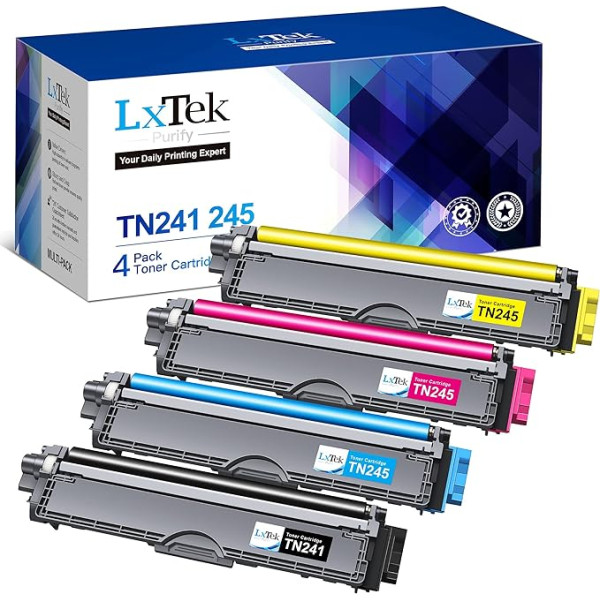 LxTek Purify TN241 TN245 Saderīgs ar Brother MFC 9142 CDN TN-241 TN-245 TN242 TN246 Toneris Brother MFC-9332CDW Toneris MFC-9142CDN HL-3142CW DCP-9022CDW DCP-9017CDW MFC-9140CDN (Iepakojumā 4)