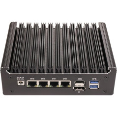 HSIPC Alder Lake N100 Quad Core Firewall Micro Appliance, Mini PC, Nano PC, Router PC with 8G RAM 128G SSD, 4*i226-V RJ45 Port AES-NI