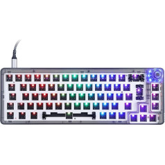 TM680 RGB karsti maināmā programmējamā savienojuma kārba, nomaināma ar slēdzi DIY mehāniskās tastatūras komplekts, QWERTZ DE izkārtojums, atbalsta AKKO, Cherry MX, Gateron, Kailh mehāniskās ass