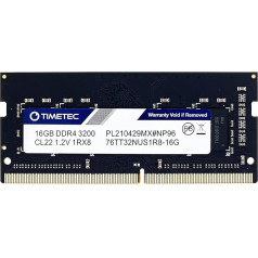 Timetec Hynix IC DDR4 3200MHz DDR4 3200MHz PC4-25600 Unbuffered Non-ECC 1.2V CL22 1Rx8 Single Rank 260 Pin SODIMM portatīvo datoru operatīvās atmiņas modulis (3200Mhz Single Rank 16GB)