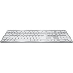 Macally BTWKEYMB-UK Advanced Quick Switch Bluetooth bezvadu tastatūra Mac, PC, iOS un Android, ciparu tastatūra, angļu QWERTY UK izkārtojums, alumīnija dizains