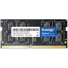 kimtigo DDR4 16GB DDR4 2666MHz (PC4-21300) CL19 (saderīgs ar 2400MHz vai 2133MHz) 1.2V Notebook (SODIMM) RAM Non-ECC Unbuffered Single Rank 260 Pin PC Computer Memory Module Upgrade