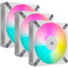 Corsair iCUE AF120 RGB ELITE 120 mm PWM Triple Fan Kit - Eight RGB LEDs Pro Fan - AirGuide Technology - Fluid Dynamic Bearing - Includes iCUE Lighting Node CORE Controller - Black Desktop