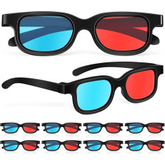 Milisten 10 Stück 3D-Brille für Filme, Spiele, Rot-Blau, ultraleichte Sichtbrille zu Hause für Theater-Bildschirme, Computer-Monitore, Fernseher