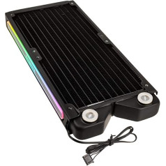 Raijintek Teos Low Copper radiators 240 mm ar adresējamu RGB apgaismojumu, 2x G1/4 collas, montāžas iespēja 4x 120 mm ventilatoriem