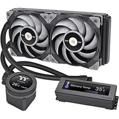 Thermaltake Floe RC Ultra 240 CPU & Memory AIO Liquid Cooler | All-In-One Liquid Cooler | LCD Display | Water Cooling | GIF Files | 2 x 12 cm Fans