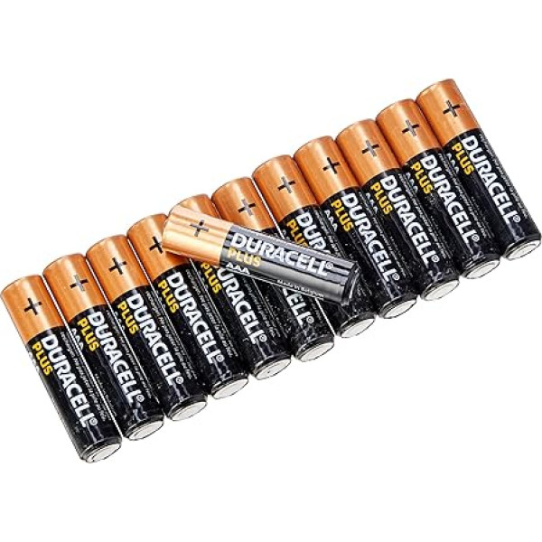 Duracell Plus AAA mikro sārmu baterijas LR03, 12 gab. iepakojumā