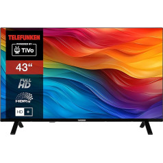 Телевизор Telefunken 43 дюйма/TiVo Smart TV (Full HD, HDR, HD+, 6 месяцев, включая тройной тюнер) XF43TO750S