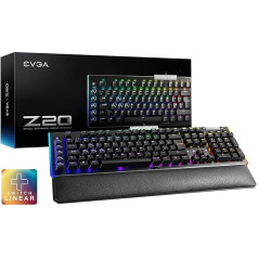 EVGA Z20 RGB optiskā mehāniskā spēļu tastatūra, RGB LED apgaismojums, optiskie mehāniskie slēdži (lineārie), spāņu izkārtojums 811-W1-20SP-K2 melna