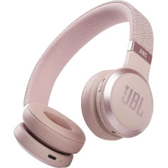 JBL Live 460NC bezvadu Bluetooth austiņas uz ausīm rozā krāsā - ar trokšņu slāpēšanu un balss asistentu - līdz 50 stundām mūzikas baudīšanas