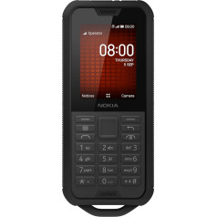 Nokia 800 Tough 2,4 collu 4G Lielbritānijā bez SIM kartes funkcionālais tālrunis ar Google palīgu (viena SIM karte) - melns