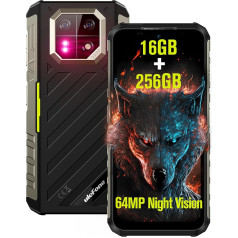 Ulefone Armor 22 izturīgs viedtālrunis 2023, 16 GB + 256 GB + 512 GB, Android 13 un bezvadu tālrunis, 64 MP attēls, 6600 mAh akumulators, 6,58 Zoll FHD+ Handy, Fingerabdruck/IP69K/NFC/OTG-Grün