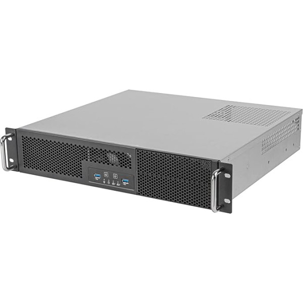 SilverStone Technology SST-RM23-502-MINI Industriālais 2U Micro ATX servera statīva korpuss ar divām 5,25