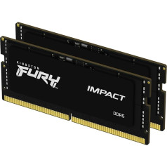 Kingston Fury Impact 64GB (2x32GB) 4800MT/s DDR5 CL38 SODIMM spēļu atmiņas komplekts portatīvajiem datoriem ar 2 - KF548S38IBK2-64