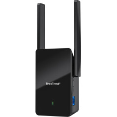 BrosTrend AX1500 WiFi 6 WLAN pastiprinātājs Dual Band 1201Mbit/s 5GHz & 300Mbit/s 2.4GHz, WLAN Repeater Gigabit LAN Port, interneta pastiprinātājs, saderīgs ar visiem WLAN maršrutētājiem (nav paredzēts Telekom Magenta TV)