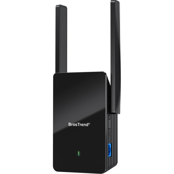 BrosTrend AX1500 WiFi 6 WLAN pastiprinātājs Dual Band 1201Mbit/s 5GHz & 300Mbit/s 2.4GHz, WLAN Repeater Gigabit LAN Port, interneta pastiprinātājs, saderīgs ar visiem WLAN maršrutētājiem (nav paredzēts Telekom Magenta TV)