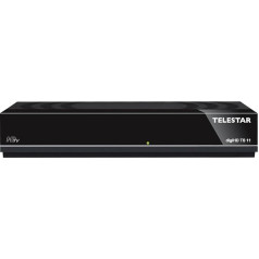 TELESTAR digiHD TS 11 satelīta uztvērējs HD Digitālais HD satelīta uztvērējs (DVB-S, DVB-S2, HDTV, HDMI, Scart, USB, AAC, Tālvadības pults, Multivides atskaņotājs, Iepriekš ieprogrammēto programmu saraksts) Melns