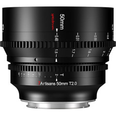 7artisans 50mm T2.0 Liela atvēruma pilna kadra objektīvs ar L stiprinājumu Manuālā fokusēšana ar zemu izkropļojumu, saderīgs ar Sigma FP, Panasonic S1 S1H S5, Leica SL SL2, melns