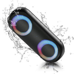 NOTABRICK Bluetooth skaļrunis ar RGB gaismu, pārnēsājama mūzikas kaste, Bluetooth kaste, 30 W True Wireless Stereo, 24 stundu akumulators, IPX7 ūdensizturīgs skaļruņu skaļruņu kaste, Bluetooth mājām, ārā, dārzā