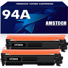 Amstech 2 CF294A 94A CF294X 94X tonera kasetņu komplekts, kas paredzēts HP Laserjet Pro M118dw MFP M148dw M148fdw M148fdw M149fdw M118 M148 M148 M148 M149 printera aizvietošanai (melns)