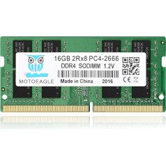 16GB DDR4 2666MHz (DDR4-2666) PC4-21300 (PC4-2666V) Non-ECC Unbuffered 1.2V CL19 2Rx8 Dual Rank 260 Pin SODIMM Laptop Notebook PC RAM atmiņa