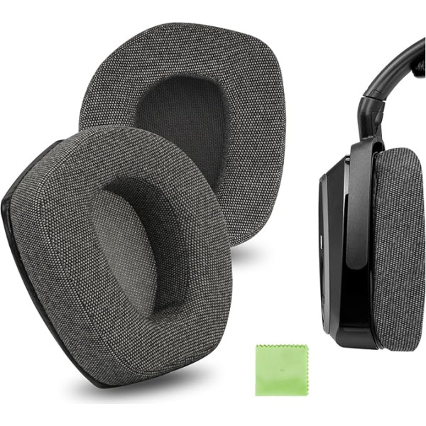 Geekria Comfort Linen rezerves austiņu spilventiņi Sennheiser RS195, HDR195, RS185, HDR185, HDR175, RS175, HDR165, RS165 austiņām, austiņu spilventiņi, austiņu uzlikas, austiņu spilventiņi, austiņu paliktņi, remonta detaļas (tumši pelēks)