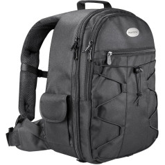 Mantona 19578 Azurit Fotorucksack für SLR DSLR Kamera mit Halterung Stativ, Kamerarucksack, Camera Tasche groß, Backpack schwarz