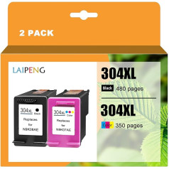 LAIPENG 304XL 304 XL kasetnes saderīgas ar HP Envy 5000 5010 5030 5032 DeskJet 2600 2620 2620 2622 2630 2633 3720 3720 3730 3733 3750 3760 3762 5 010 5020 5032 Printeris, 4 krāsu multipakete (BK/CMY)