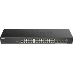 D-Link DGS-1250-28X, 28 portu 2/3 slāņa inteliģentais pārvaldāmais gigabitu komutators (24 x 10/100/1000 Mbit/s BaseT pieslēgvieta, 4 x 10G SFP+ ligzda, 19