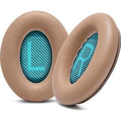 WC Wicked Cushions Premium rezerves ausu spilventiņi Bose austiņām - saderīgi ar QC15 / QC25 / QC35 & 35 ii / QC2 / AE2 / AE2i / AE2W / Soundlink - mīkstākas ādas luksusa atmiņas putas | Bēšs