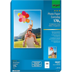 Sigel IP715 InkJet Everyday plus foto papīrs, spīdīgs, 170 gsm, A4, 100 lapas