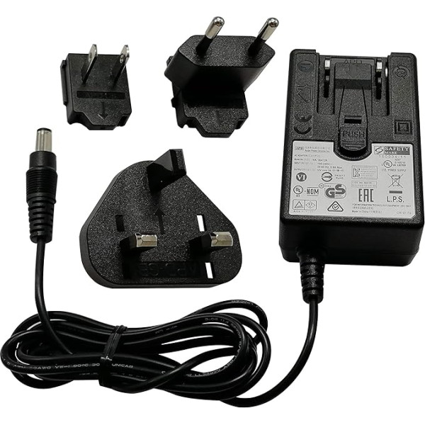 Universāls maiņstrāvas adapteris 12V 3A 36W, 100-240V, 1,5M 2,5 mm, ar multi kontaktdakšu UK, EU, US, 1,5M*2,5 mm, atbalsta MINIX Mini PC NEO Z83-4, NEO Z83-4 Pro, NEO Z83-4 Plus, NEO N42C-4 un NEO X39