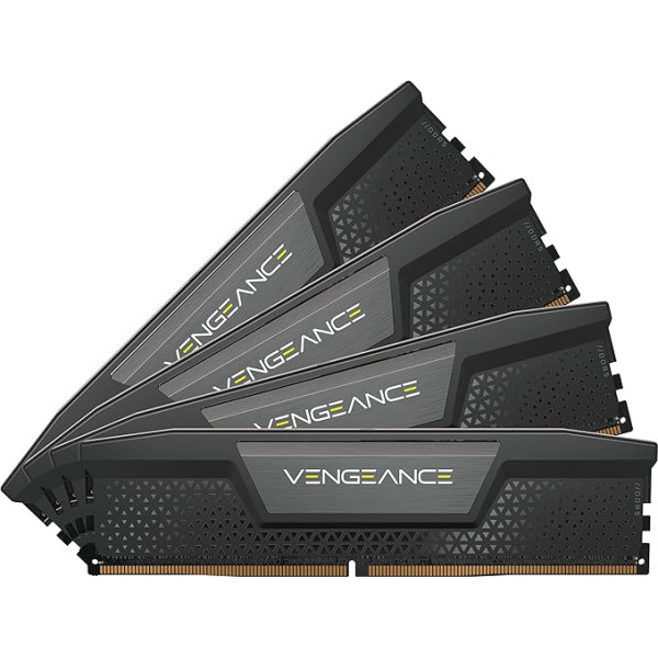 CORSAIR Vengeance DDR5 RAM 96GB (4x24GB) 6400MHz CL32 Intel XMP iCUE saderīga datora atmiņa - melna (CMK96GX5M4B6400C32)