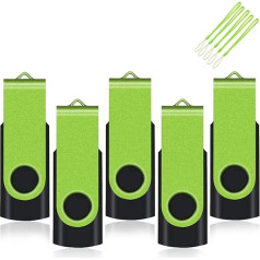 EASTBULL USB Stick 16 GB Pack of 5 Memory Stick 2.0 USB Sticks Data Storage (16 GB, Green)