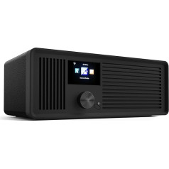 sky vision DAB 70 IR GB - Stereo DAB+ interneta radio (FM FM, WLAN, ar AUX portu un kabeli, digitālais radio modinātājs, ar tālvadības pulti), melns