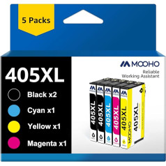 MOOHO tintes kasetne, kas saderīga ar Epson 405XL tintes kasetni Epson Workforce Pro WF-3820DWF WF-7310DTWF WF-3825DWF WF-3820DWF WF-4825DWF WF-4830DTWF Workforce WF-7830DTWF WF-7835DTWF WF-7840DTWF