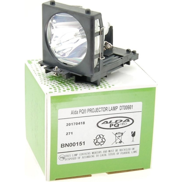 Alda PQ Premium projektora lampa, saderīga ar HITACHI PJ-TX100, PJ-TX100W, PJ-TX200, PJ-TX300E, PJ-TX300W, DT00661, DT00665 projektoriem, lampa ar korpusu