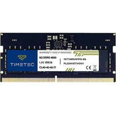 Timetec 8GB DDR5 4800MHz PC5-38400 Unbuffered Non-ECC 1.1V CL40 1Rx16 Single Rank 262Pin SODIMM Laptop Memory RAM Module Upgrade (8GB)