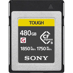 Sony CEB-G480T Compact Flash Express Tough atmiņas karte 480GB 1750MB/s, kas lieliski piemērota RAW ierakstīšanai un 4k video ar augstu bitu pārraides ātrumu