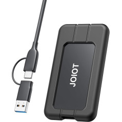 JOIOT 512GB ārējais cietais disks SSD līdz 1900MB/s USB 3.2 Gen ar aizsargvāciņu Triecienizturīgs cietvielu diskdziņš Pārnēsājams PS5 Xbox X sērijas atmiņas paplašināšanai Portatīvajam datoram MacBook/Pro/Air un PS4, melns