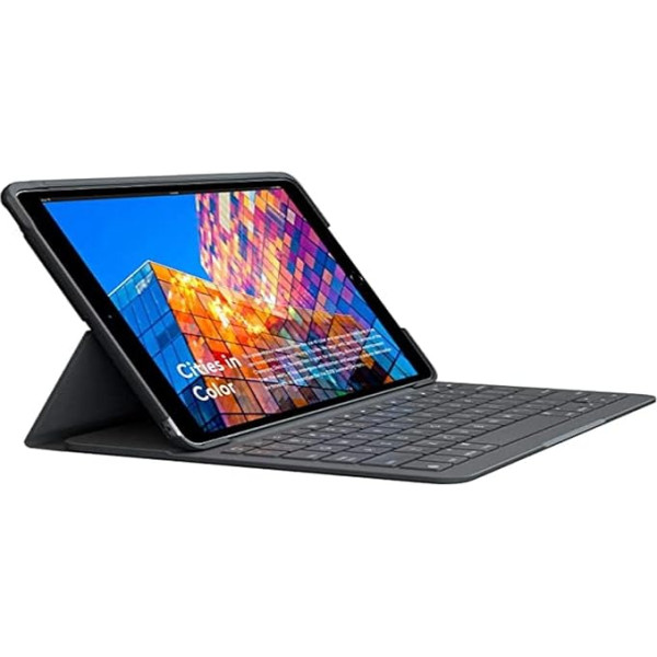 Logitech SLIM FOLIO iPad Air (3. paaudzes) klaviatūras korpuss ar integrētu bezvadu tastatūru (Modeļi: A2152, A2123, A2153, A2154), spāņu QWERTY izkārtojums - grafīts