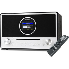 Maxxo CD03 DAB DAB+ un FM interneta radio CD atskaņotājs Radio Wi-Fi Bluetooth USB DLNA 2,8 collu TFT krāsu displejs Austiņas/Aux/Line izeja 3,5 mm jack ligzda