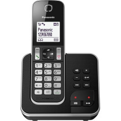 Tālrunis Panasonic KX-TGD320SPB con contestador negro.