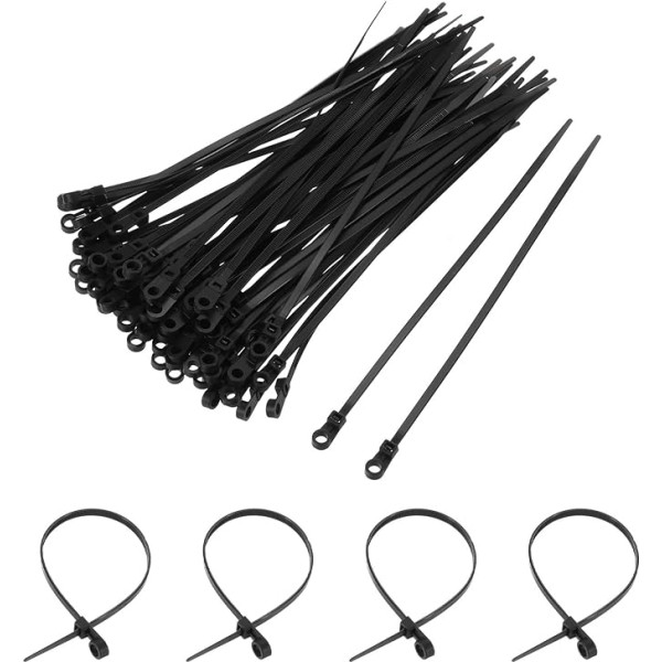 sourcing map Kabelbinder aus Nylon, selbstsichernd, lang, 4,3 mm, für Kabelmanagement, Schwarz, 220 mm, 250 Stück