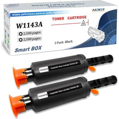 ASEKER saderīga tonera kasetne 143A W1143A 143AD W1143AD Neverstop Laser MFP 1202w 1202nw 1201n 1001nw printerim, standarta ietilpība 2500 lappuses (melna, 2 iepakojumi)