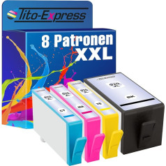 8 Printer Cartridges XXL with Chip and Level Indicator Compatible To HP 920 XL for HP OfficeJet 6500, HP OfficeJet 6500 Wireless, HP OfficeJet 6000, HP OfficeJet 6000 Wireless, HP OfficeJet 7000, HP OfficeJet 7500 A Wireless, HP OfficeJet 7000 Special Edi