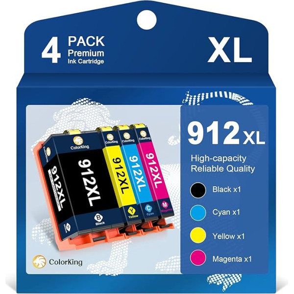 912 XL Savietojams ar HP 912 printeru kasetnēm 912XL Multipack priekš OfficeJet 8010 8012 8014 8015 8010e 8012e 8014e 8015e 8024e OfficeJet Pro 8020 8022 8023 8024 8024 8024 8022 5 8020e 8022e 8025e 8030e