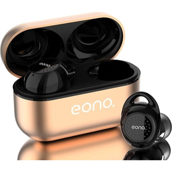 Eono bezvadu Bluetooth austiņas Eonobuds3 Bezvadu sporta austiņas In-Ear austiņas ar ausu āķiem, tīra skaņa, IPX7 ūdensizturība, skārienvadība, USB-C uzlāde (zelta)